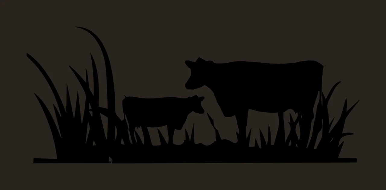 Can Glass Wrap Cows In Tall Grass Silhouette contrast preview thumbnail