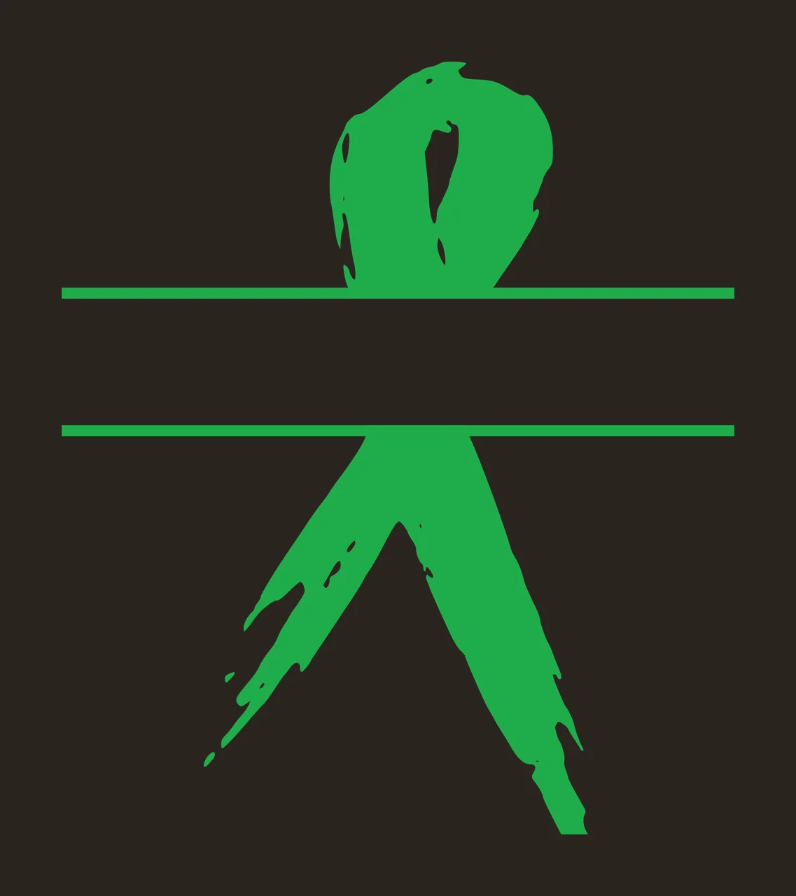 Awareness Black Painted Style Ribbon With Horizontal White support contrast preview thumbnail