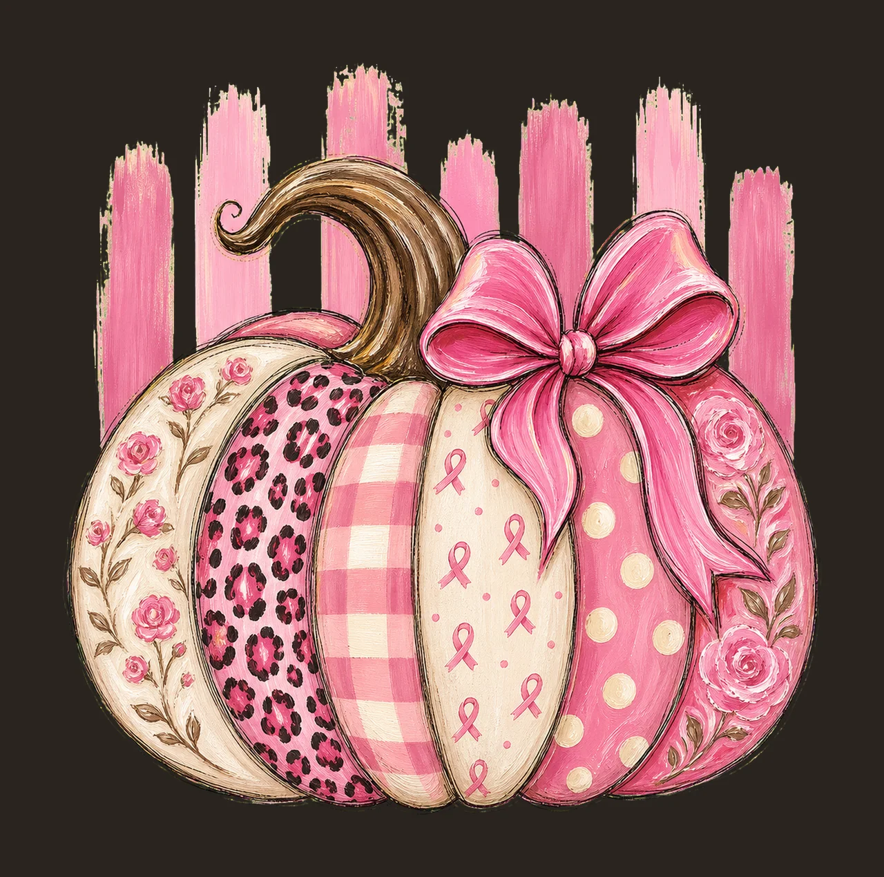 Breast Cancer Pumpkin Coquette Retro Breast Variation B contrast preview thumbnail