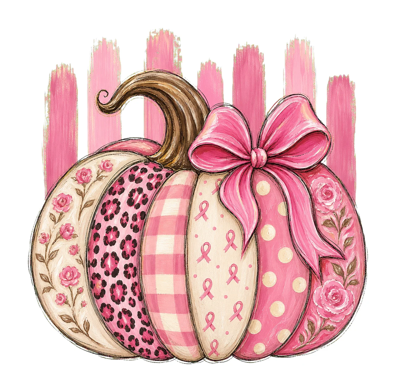 Breast Cancer Pumpkin Coquette Retro Breast Variation B