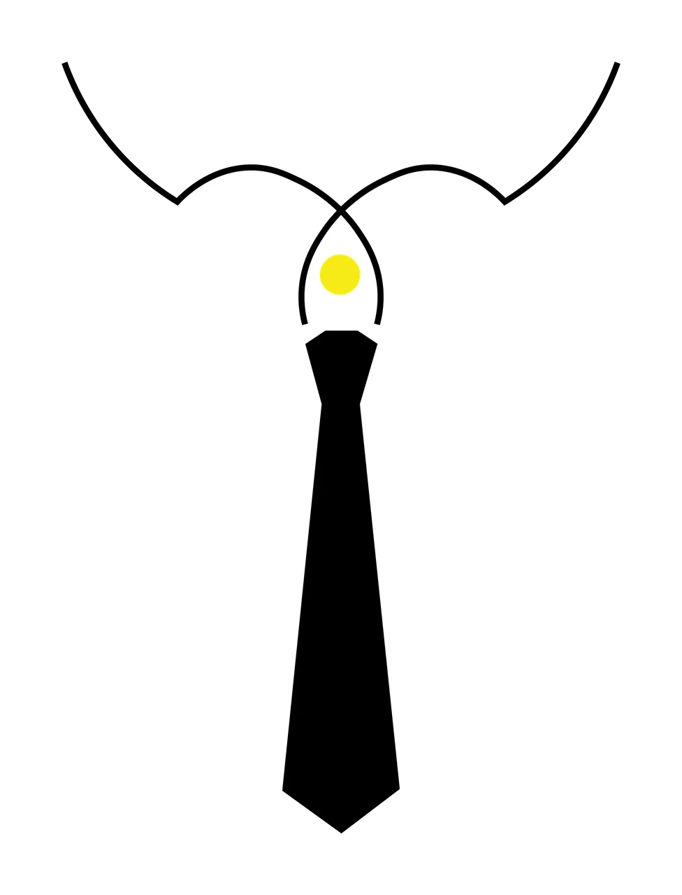Abstract Necktie Icon With Sweeping Line Curves Above tie curved lines