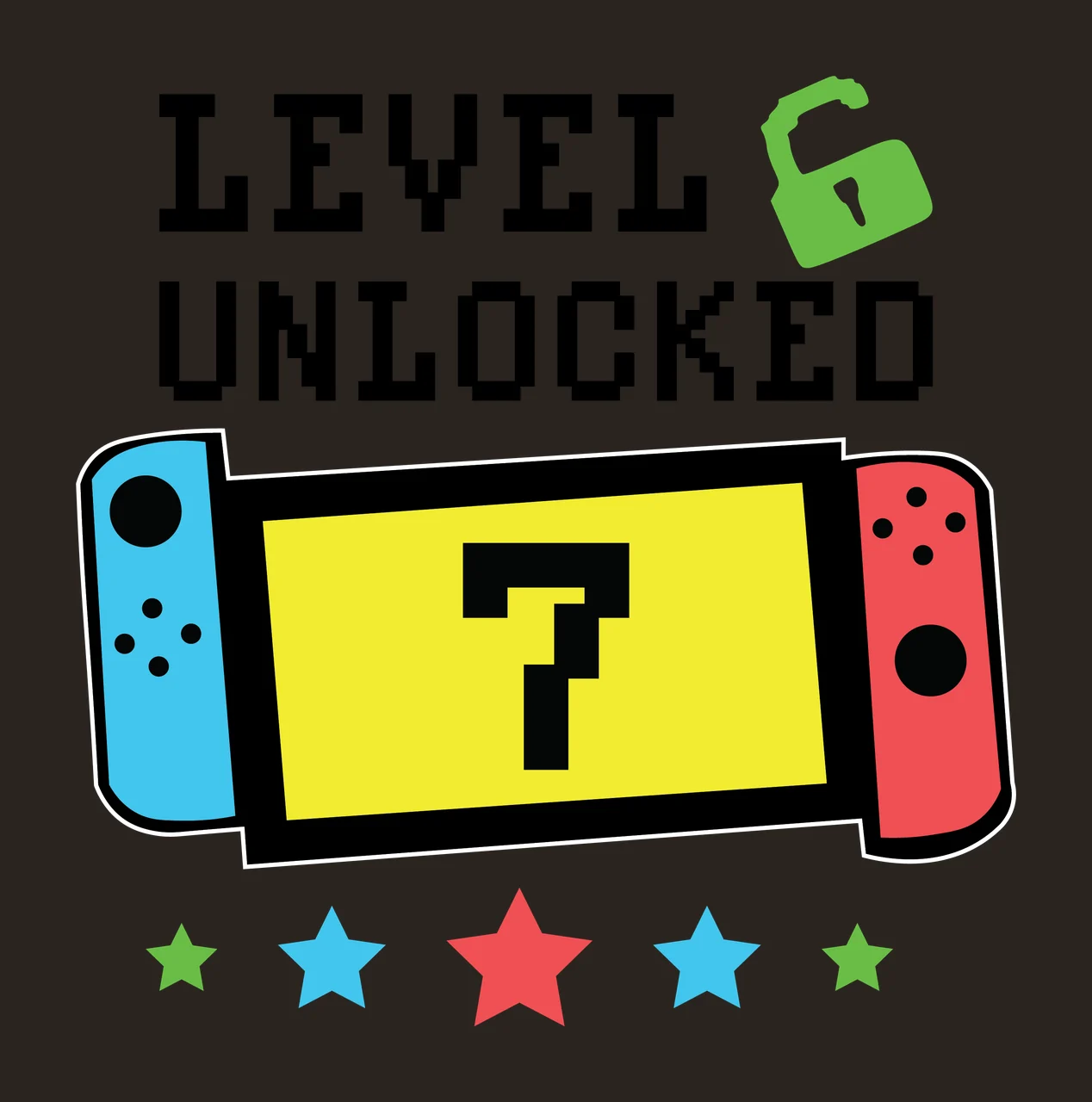 Level Unlocked Text With Open Lock Icon banner stars black contrast preview thumbnail