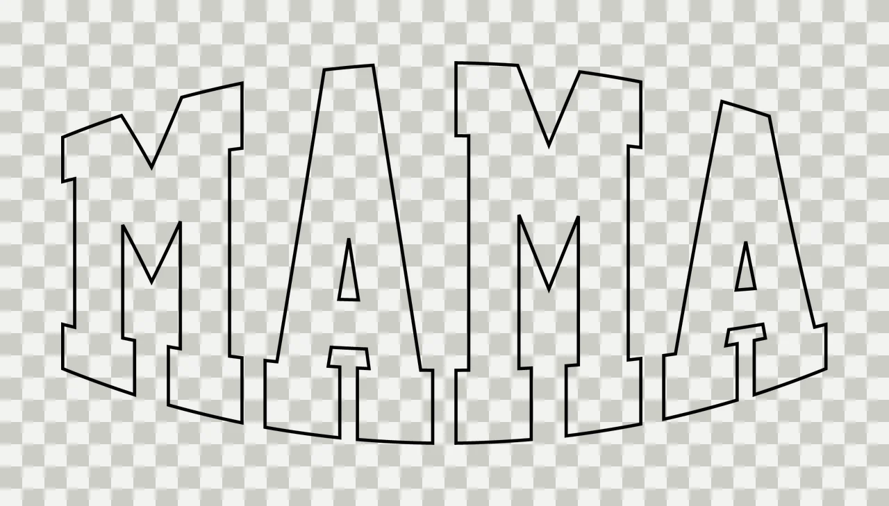 Mama Typography With Letters And Outline transparency and detail preview thumbnail