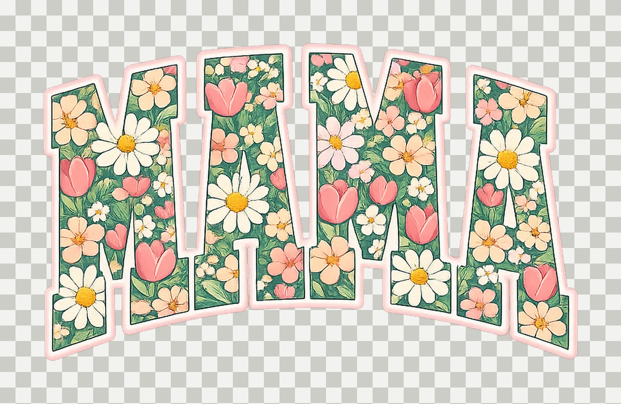 Floral Mama Pearl Sublimation Design Trendy mom art mother transparency and detail preview thumbnail