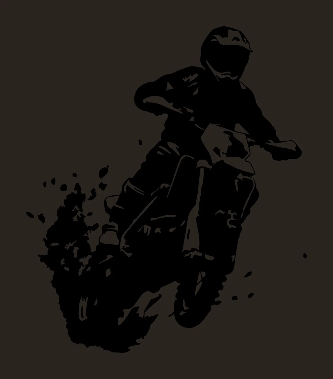 Motorcyclist Jumping With Debris Silhouette motorcycle helmet contrast preview thumbnail