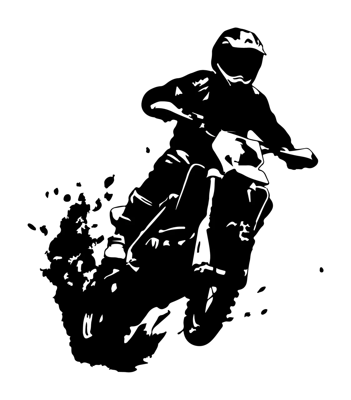 Motorcyclist Jumping With Debris Silhouette motorcycle helmet