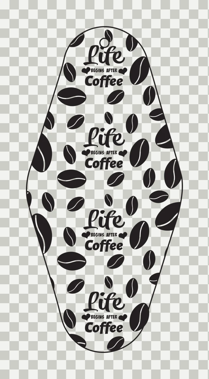 Classic Motel Keychain Coffee Pattern Tag hanging beans graphic transparency and detail preview thumbnail