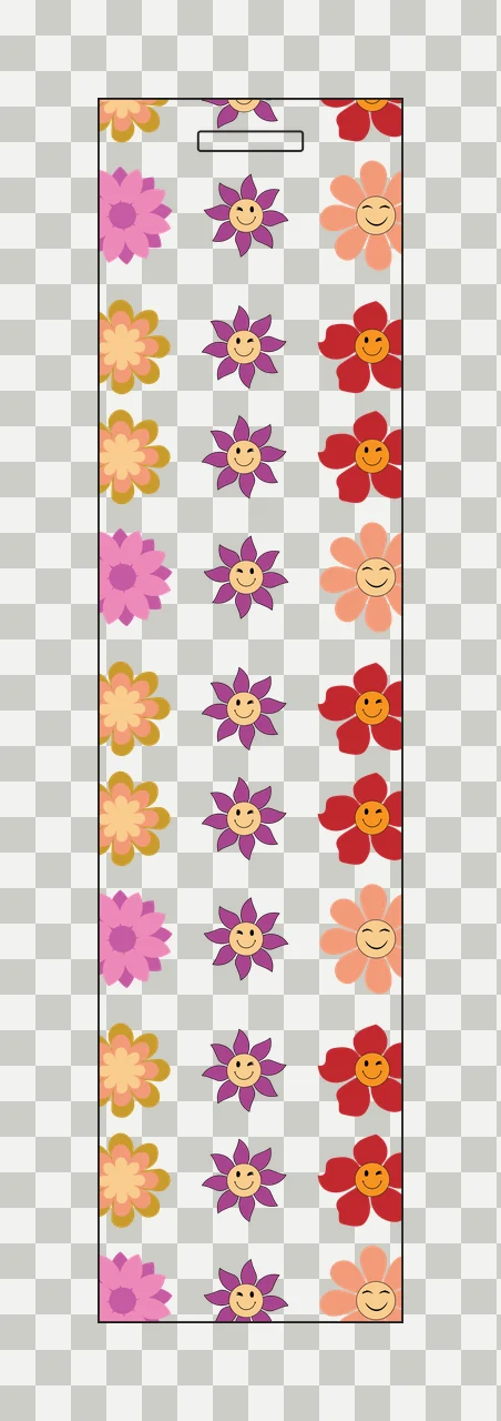 Flower Silhouettes Vertical Column Pattern Align Silhouette transparency and detail preview thumbnail