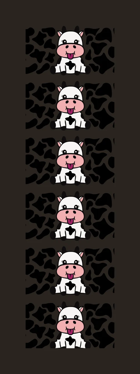 Cow Pattern Border With Sitting Creatures creature graphic outline contrast preview thumbnail