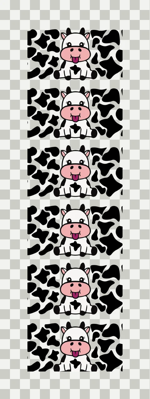 Cow Pattern Border With Sitting Creatures creature graphic outline transparency and detail preview thumbnail