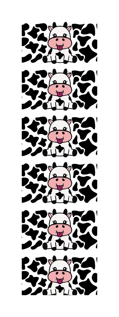 Cow Pattern Border With Sitting Creatures creature graphic outline