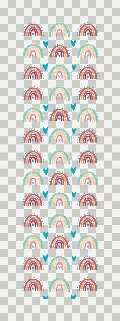 Rainbow Heart Pattern Line Art rainbows dot black white surface transparency and detail preview thumbnail