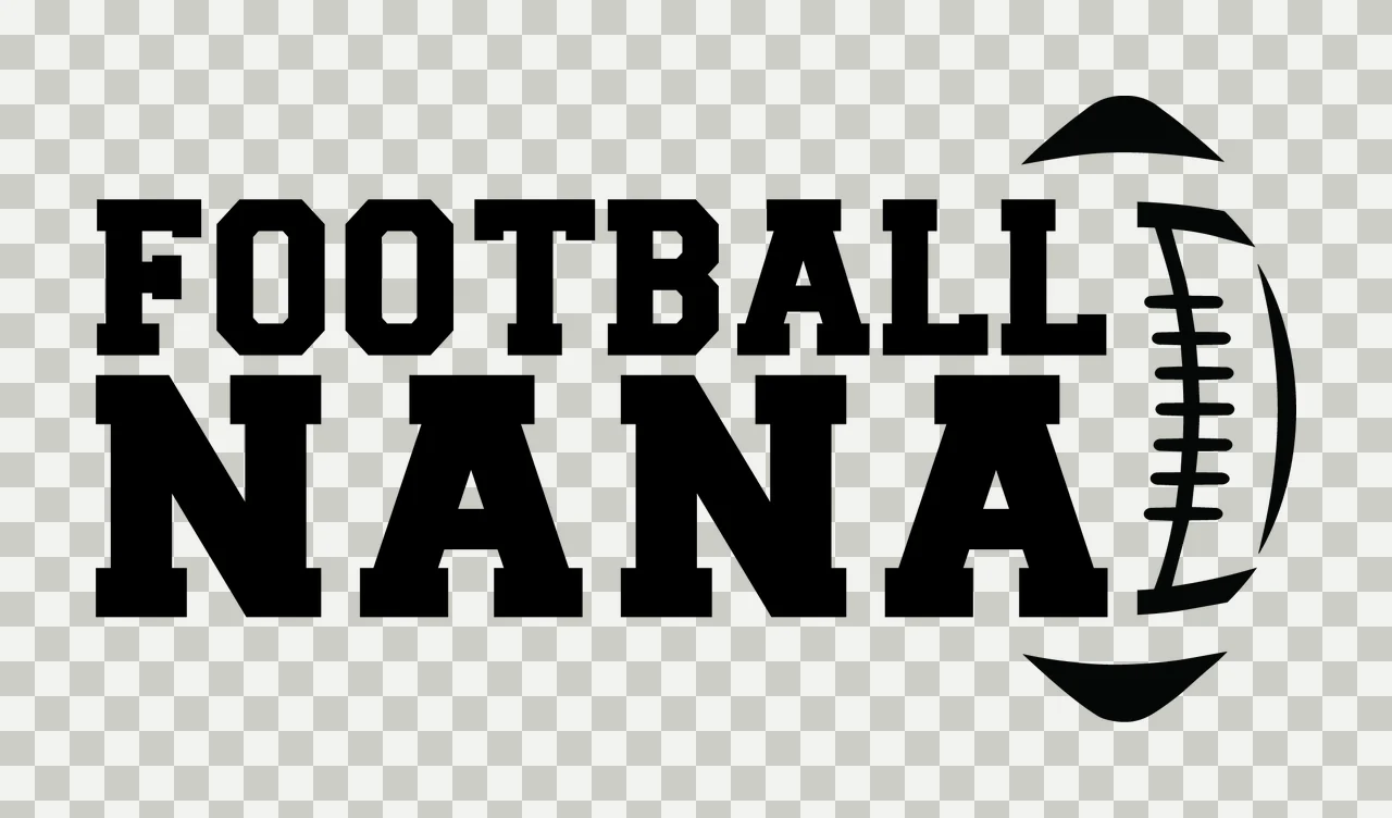 Football Nana Text With Simple Black Outline Graphic phrase transparency and detail preview thumbnail