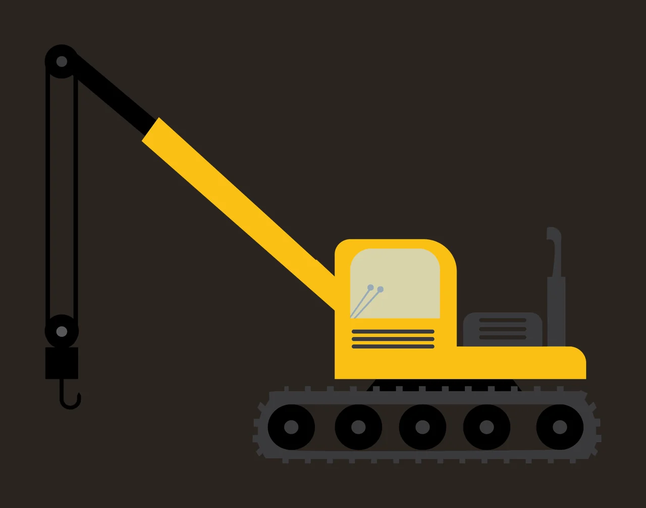 Construction Crawler Crane With Hook And Pulley System lifting contrast preview thumbnail