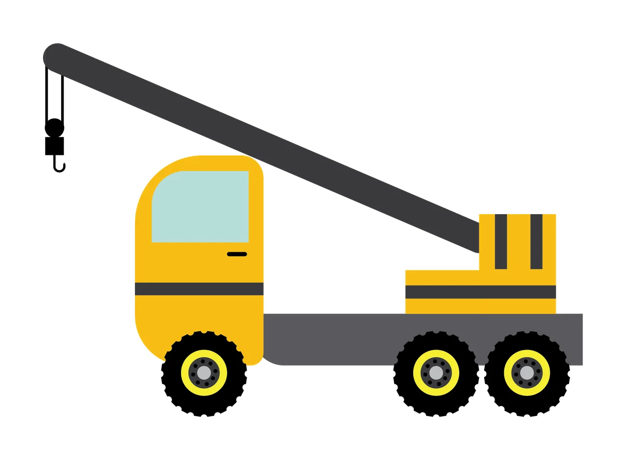 Construction Simple Black Silhouette Of A Mobile Crane Static