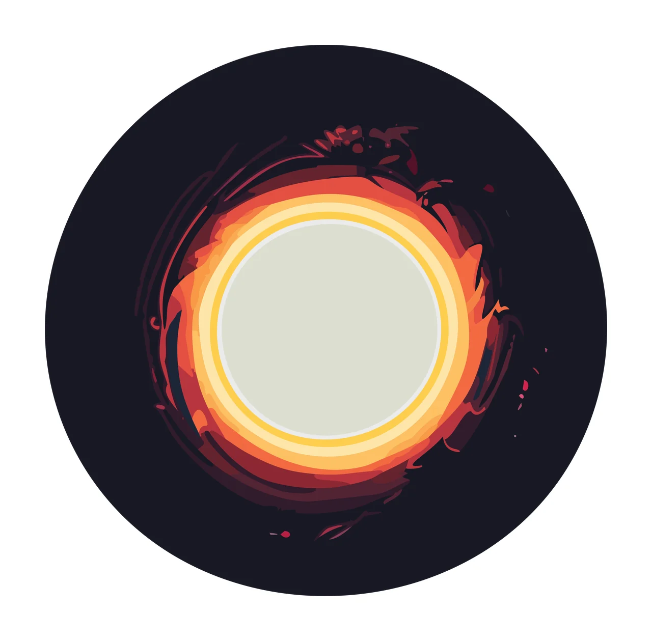 Large Black Solid Circle Graphic centered minimalist shape