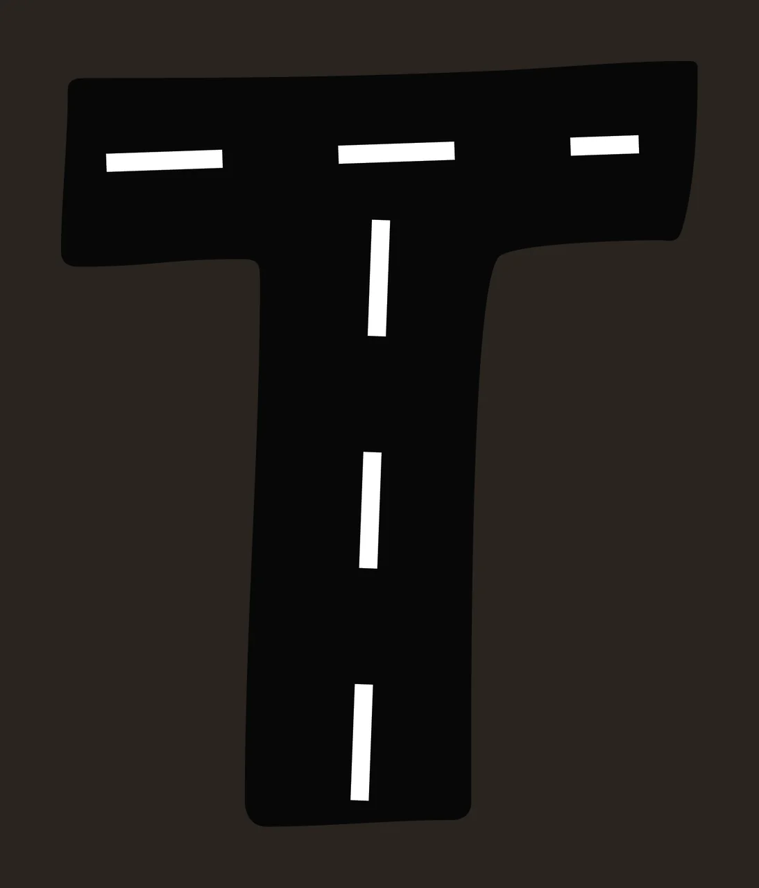Can Glass Wrap Road Textured Letter T Shape contrast preview thumbnail
