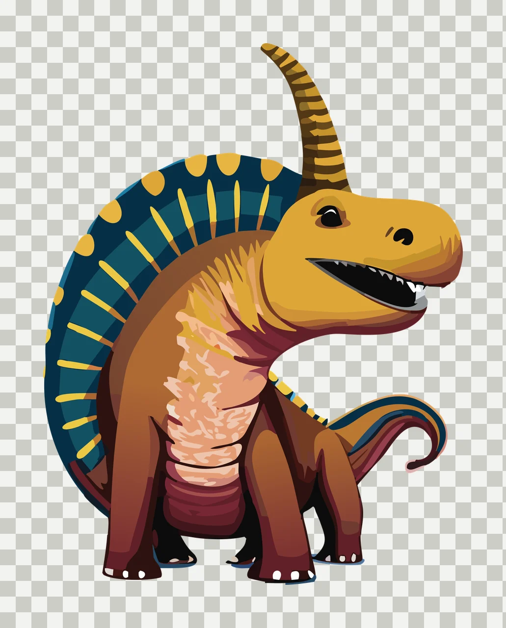 Dinosaur Standing Horned Skeleton Outline horns black white transparency and detail preview thumbnail