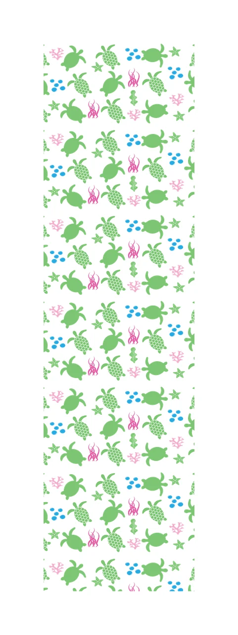 Sea Turtle Silhouette Pattern Background starfish seaweed black