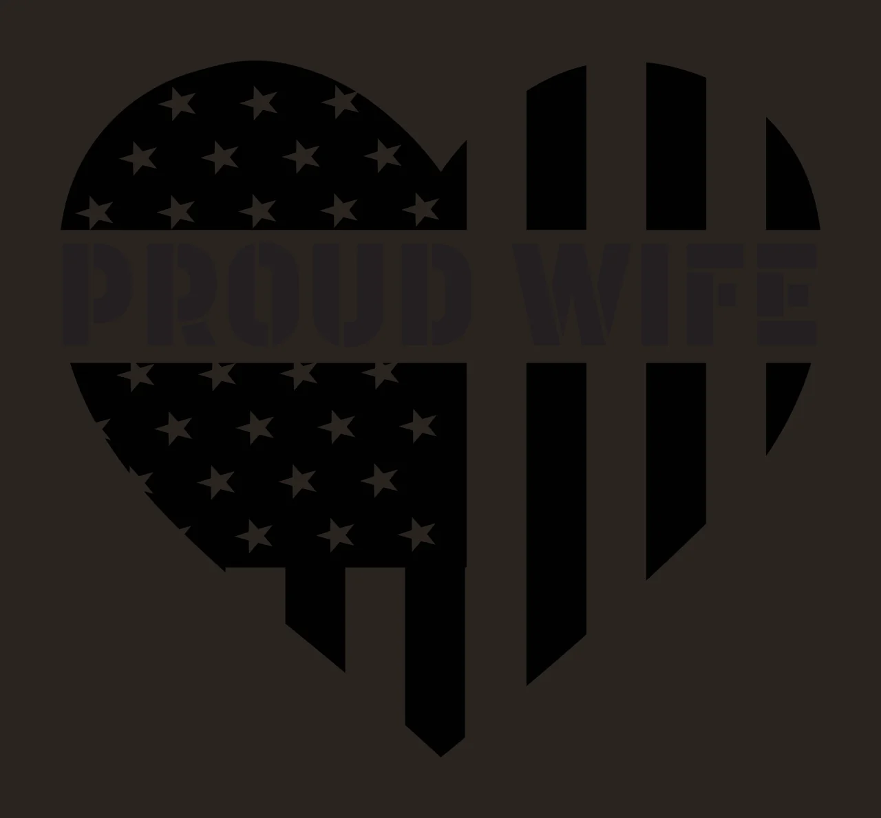 Heart Flag Proud Wife Shaped Graphic With Black shape stars contrast preview thumbnail