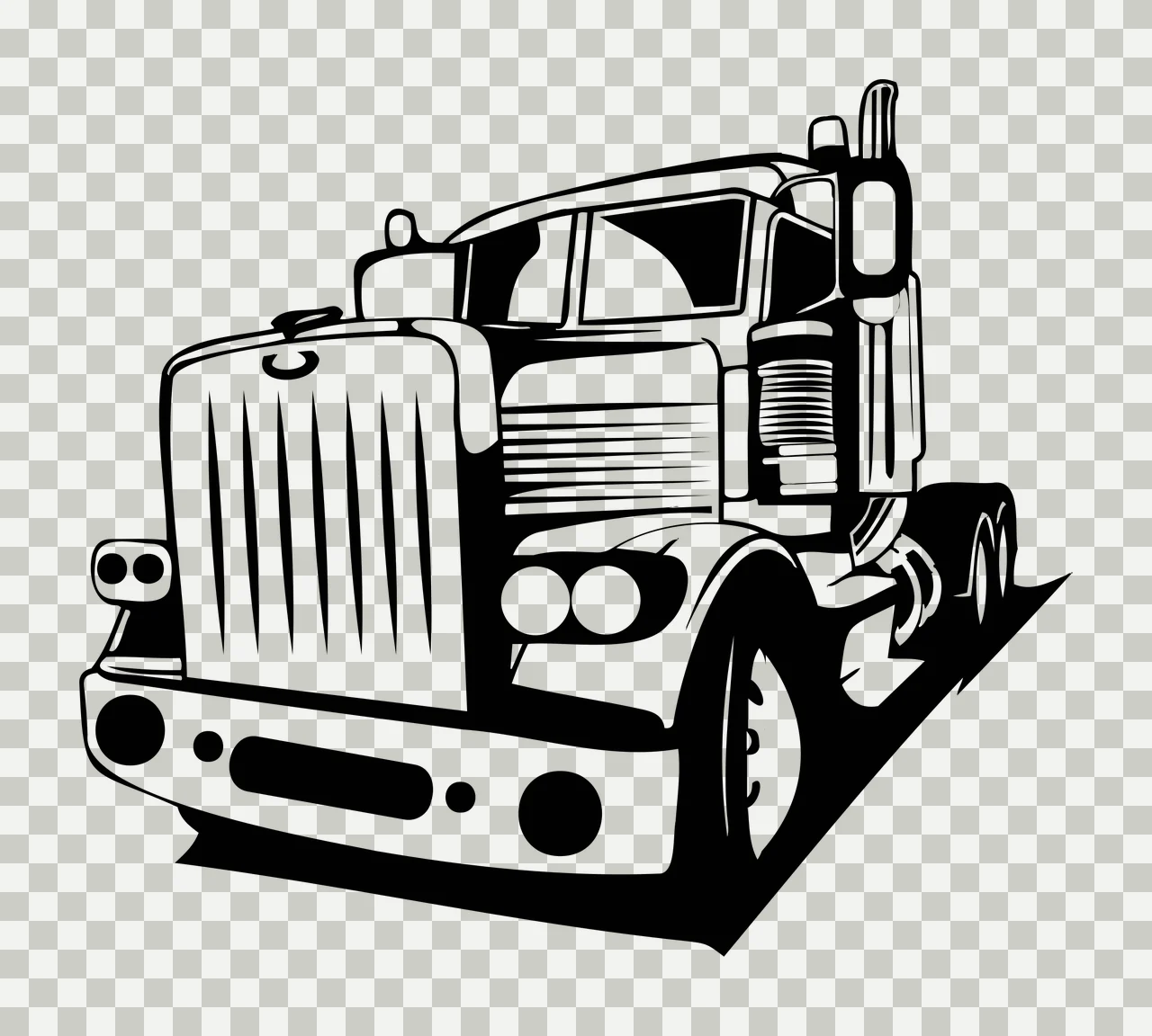 Truck Perspective Silhouette With Front Grille parked headlights transparency and detail preview thumbnail