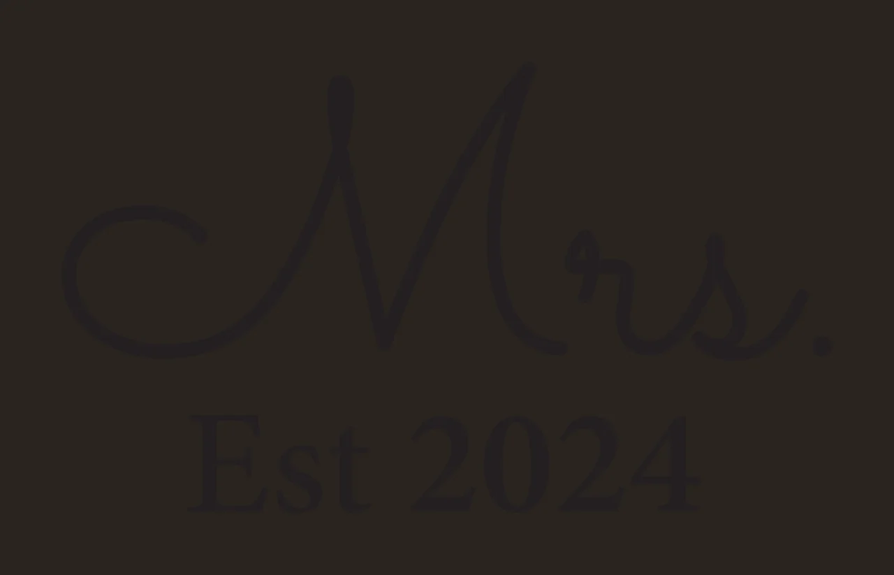 Mrs. Est 2024 Typography Design with black cursive 'Mrs ' and black serif 'Est 2024' in white contrast preview thumbnail