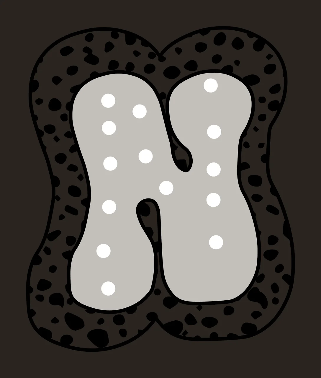 Dalmatian Dots Font Race Doodle Character 10 racing checkered flag contrast preview thumbnail