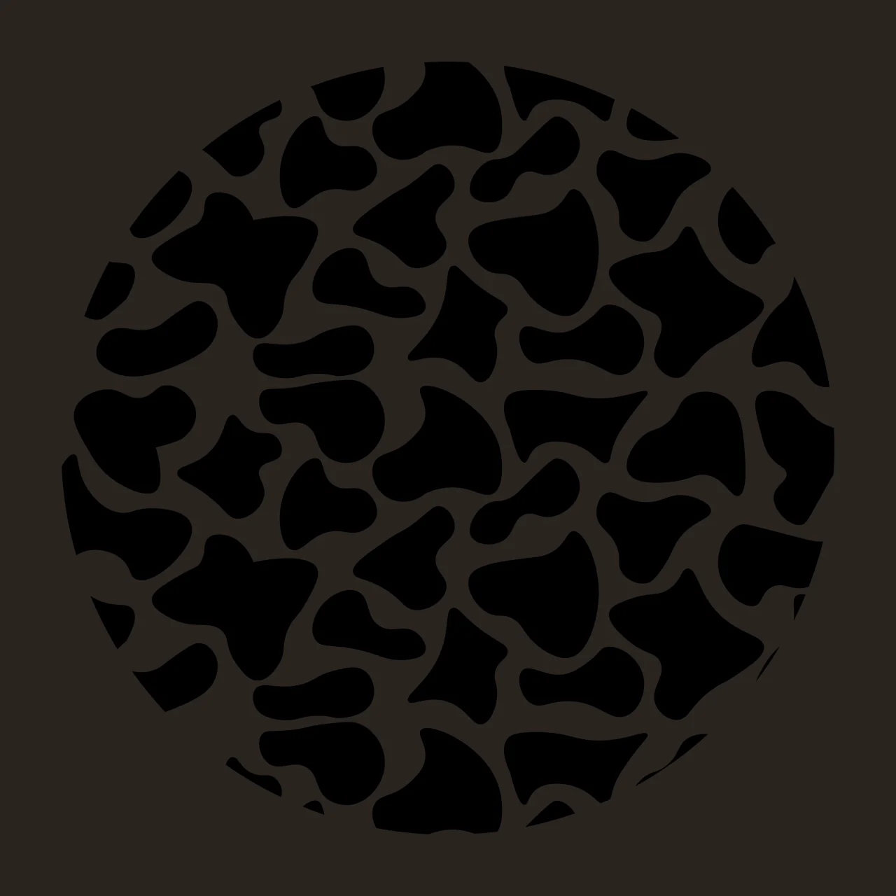 Keychain Black Cow Print Pattern Circle spots organic white contrast preview thumbnail
