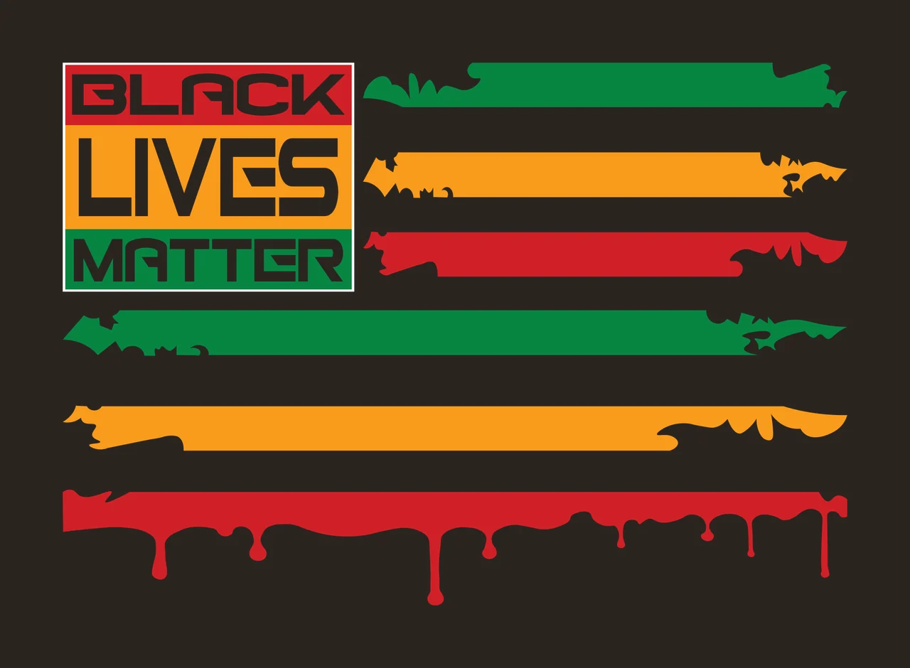 BLACK LIVES MATTER Typography Design with Black Lives Matter text, distressed stripes, paint drips and color blocks in red, yellow and green contrast preview thumbnail
