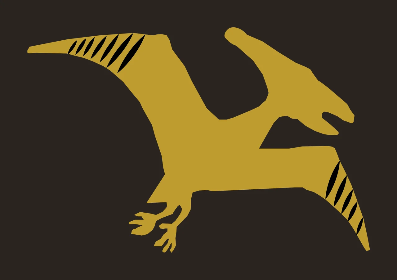 Dinosaur Black Silhouette Of A Flying Pterosaur wings beak contrast preview thumbnail