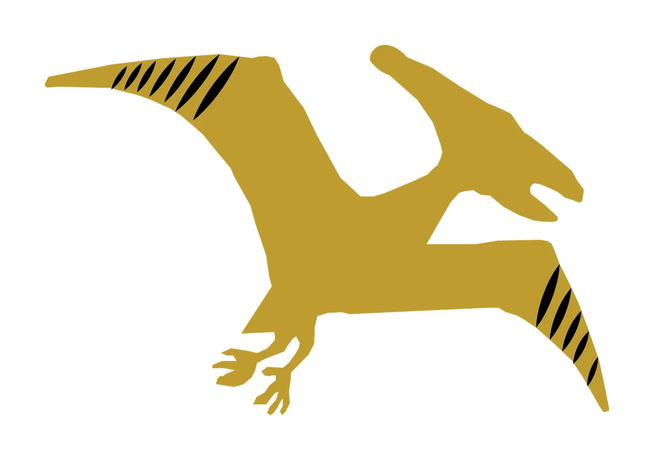 Dinosaur Black Silhouette Of A Flying Pterosaur wings beak