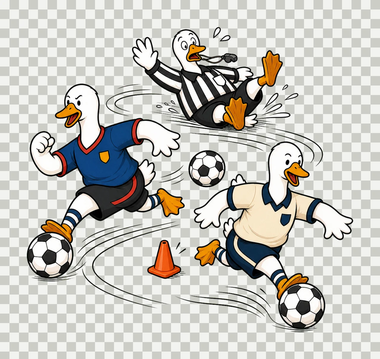 Funny Goose Soccer Team Digital Referee Goalie Variation B transparency and detail preview thumbnail