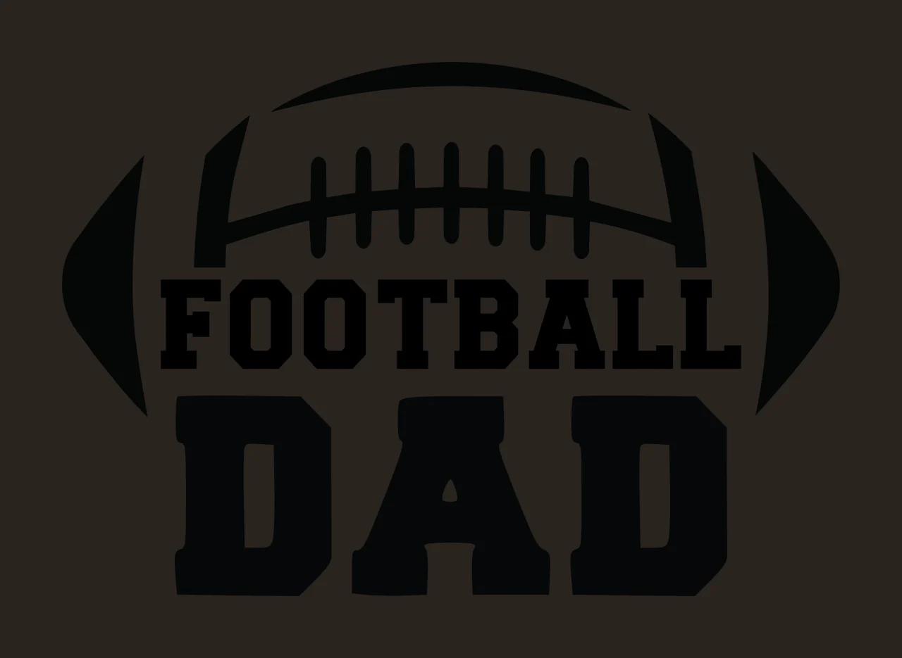 Football Dad Black Text Label Reading With Oval shape typography contrast preview thumbnail