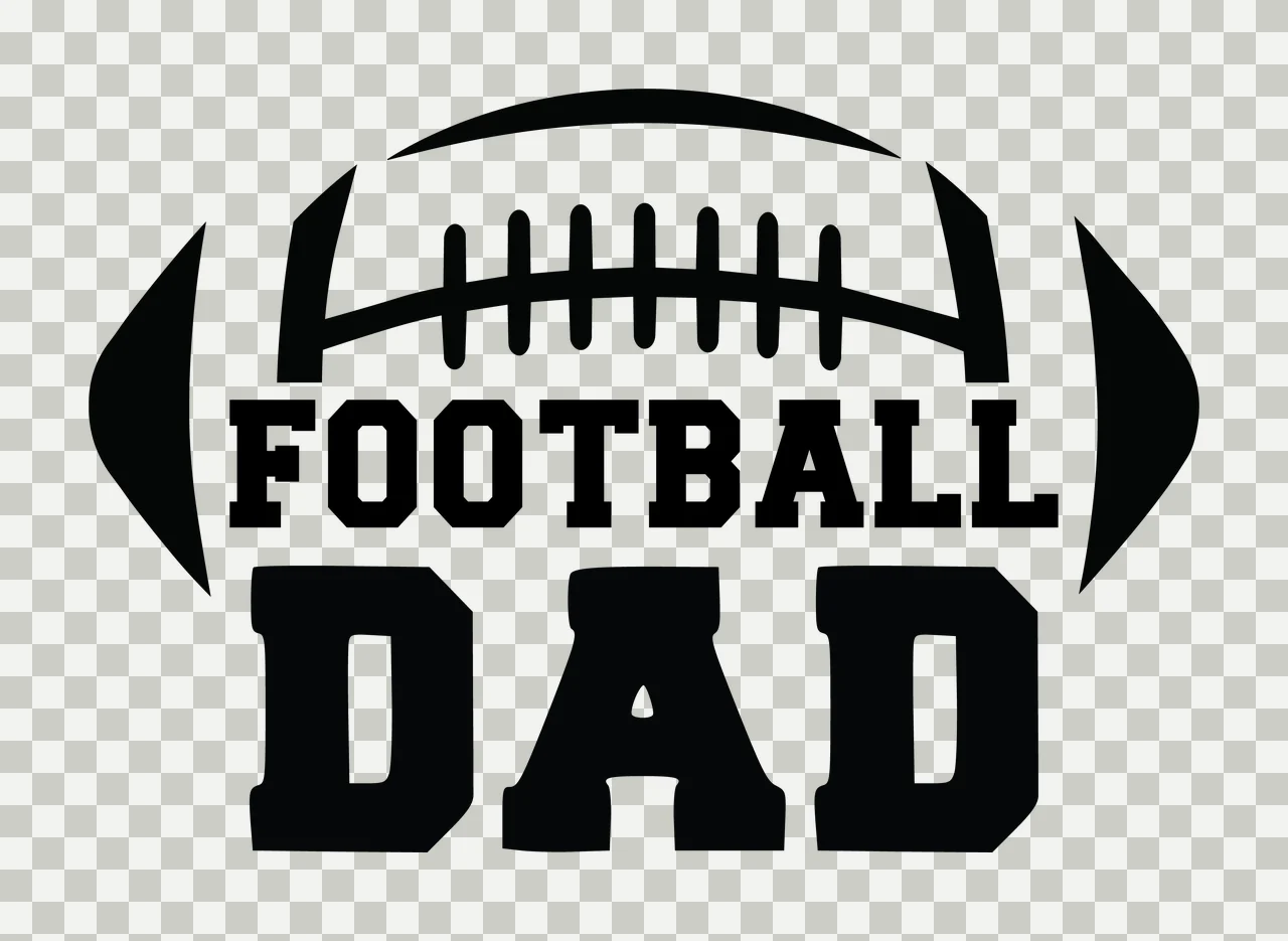 Football Dad Black Text Label Reading With Oval shape typography transparency and detail preview thumbnail