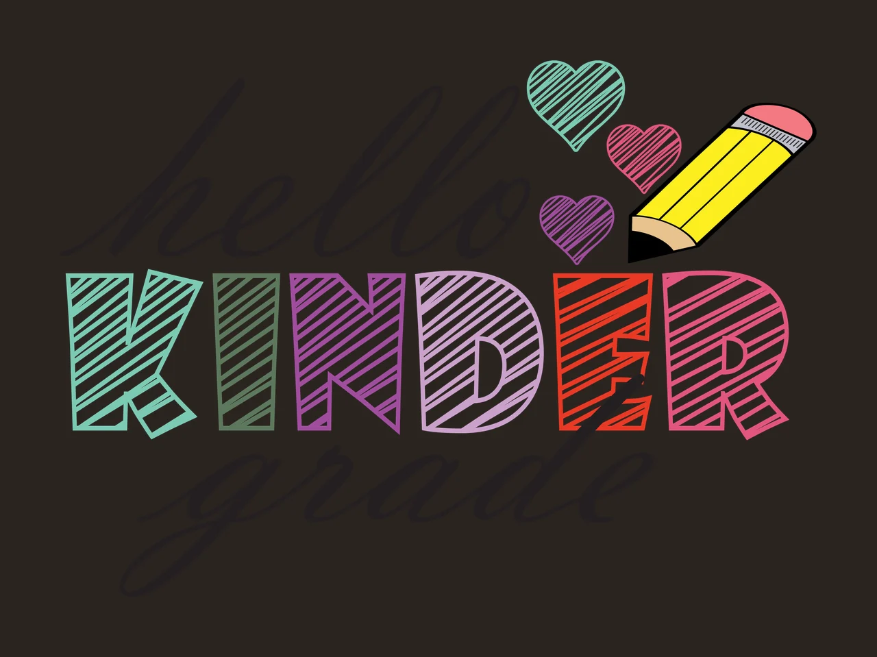 Grade Hello White Hello Kinder Grade Lettering writing heart contrast preview thumbnail