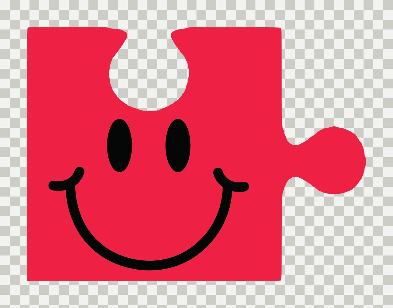Black Square Jigsaw Puzzle Piece With Rounded Interlocking tab transparency and detail preview thumbnail
