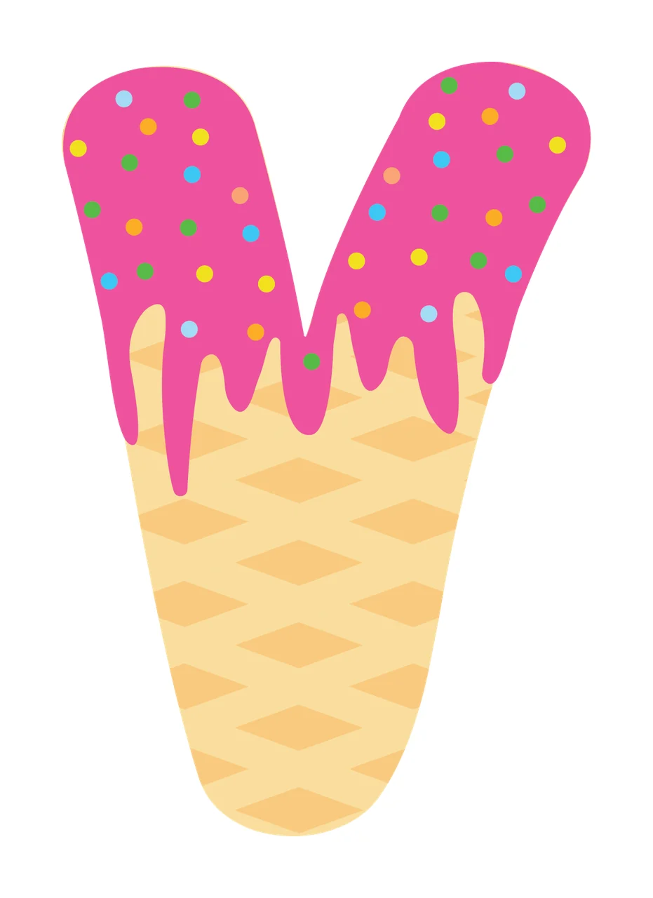Ice Cream Font Character 13 scalable logo design icon