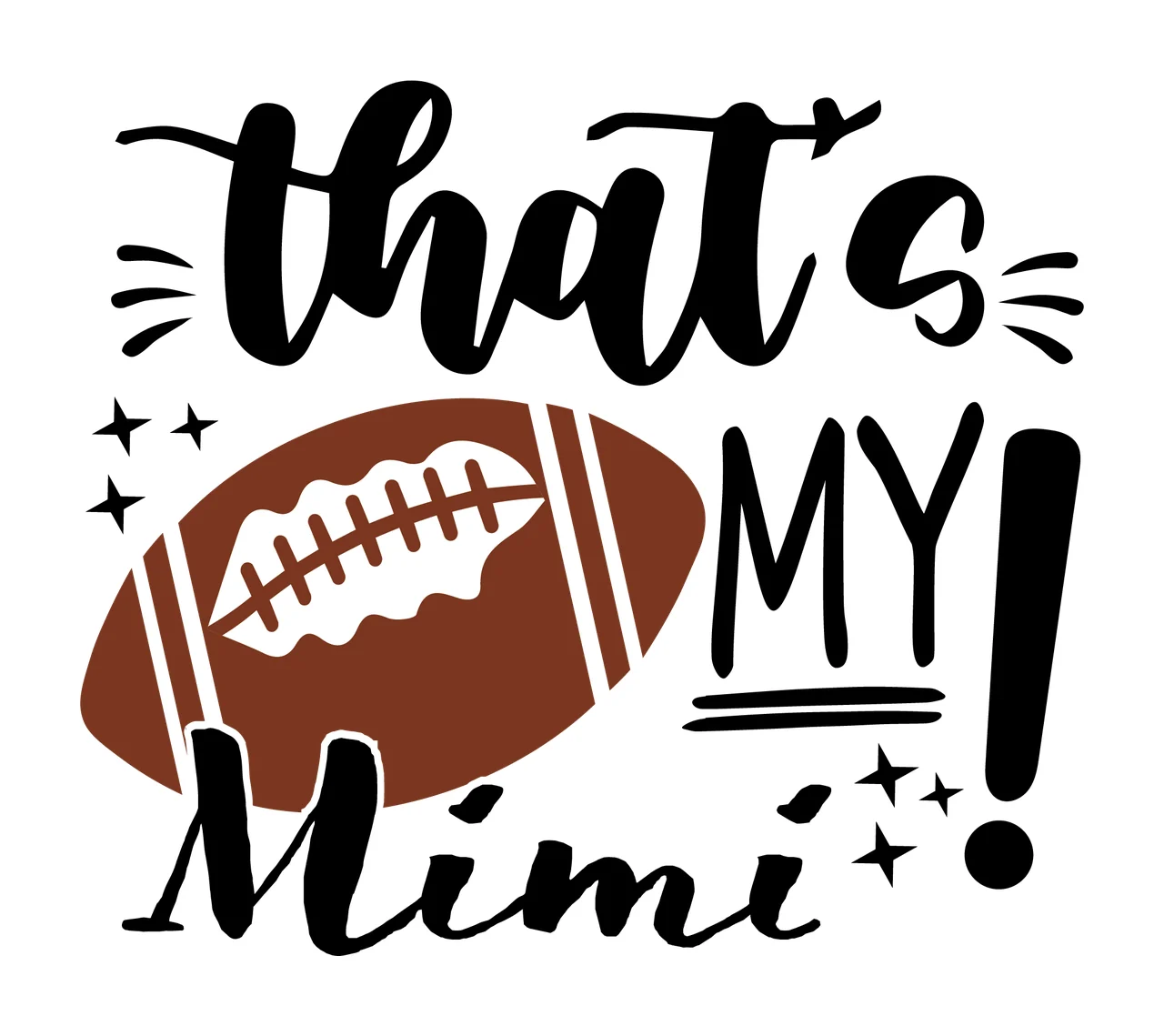 Football Graphic Decal decorating stars exclamation mark typographic