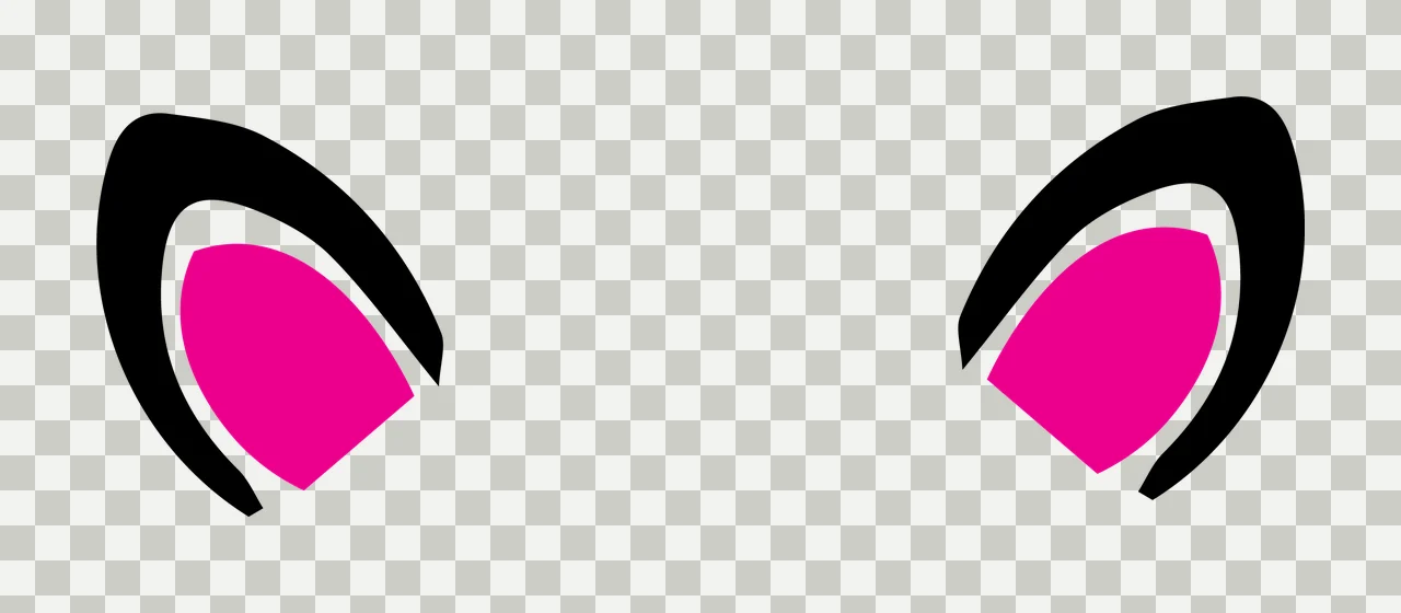 Pair Of Black Ear Shapes ears curved line minimalist white transparency and detail preview thumbnail