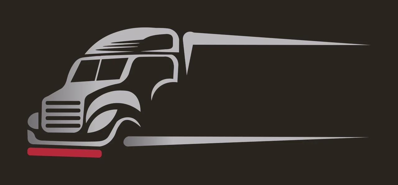 Truck Simplified Side View Of A Large Transport moving cab contrast preview thumbnail