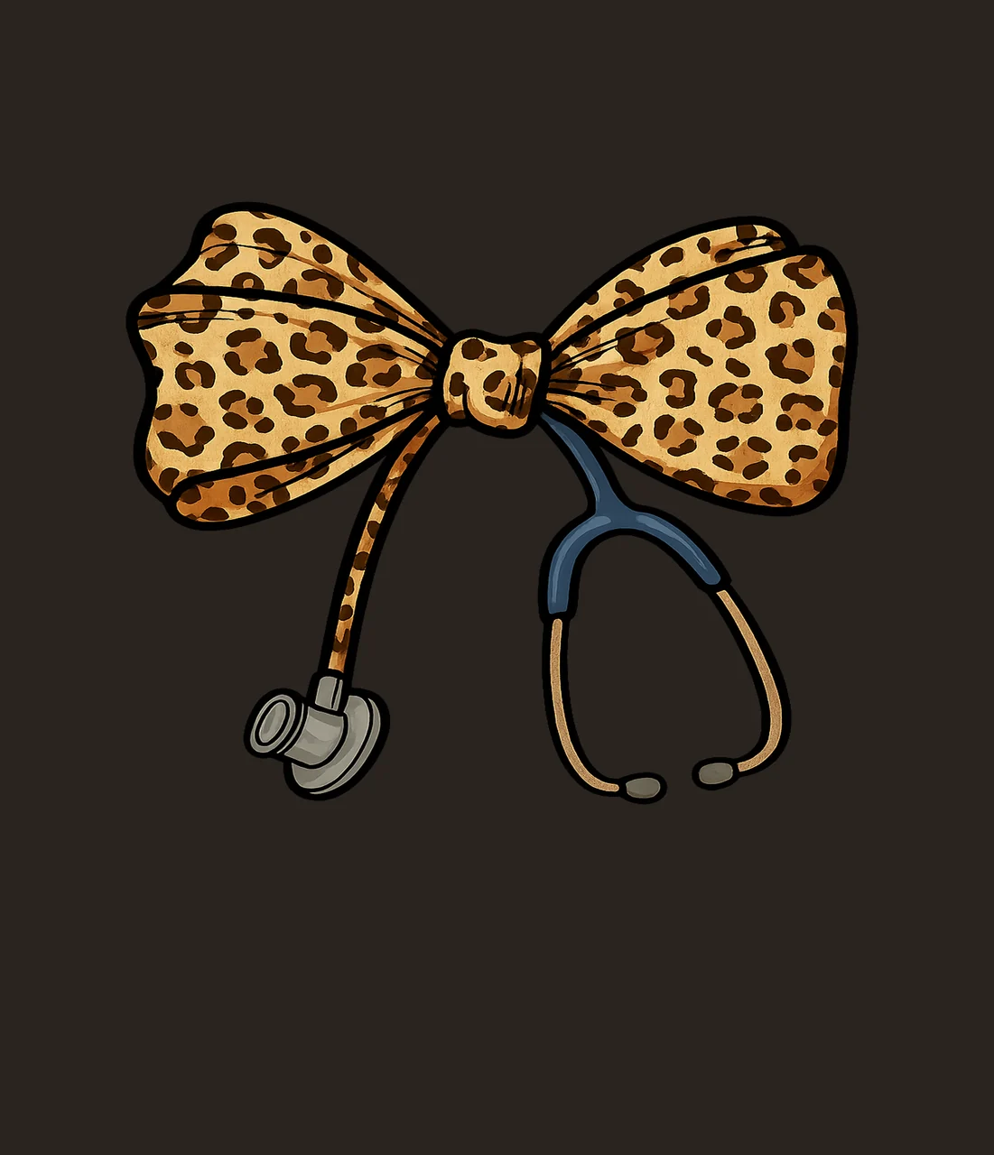 Bow Tied With Stethoscope And Leopard Print ribbon animal contrast preview thumbnail