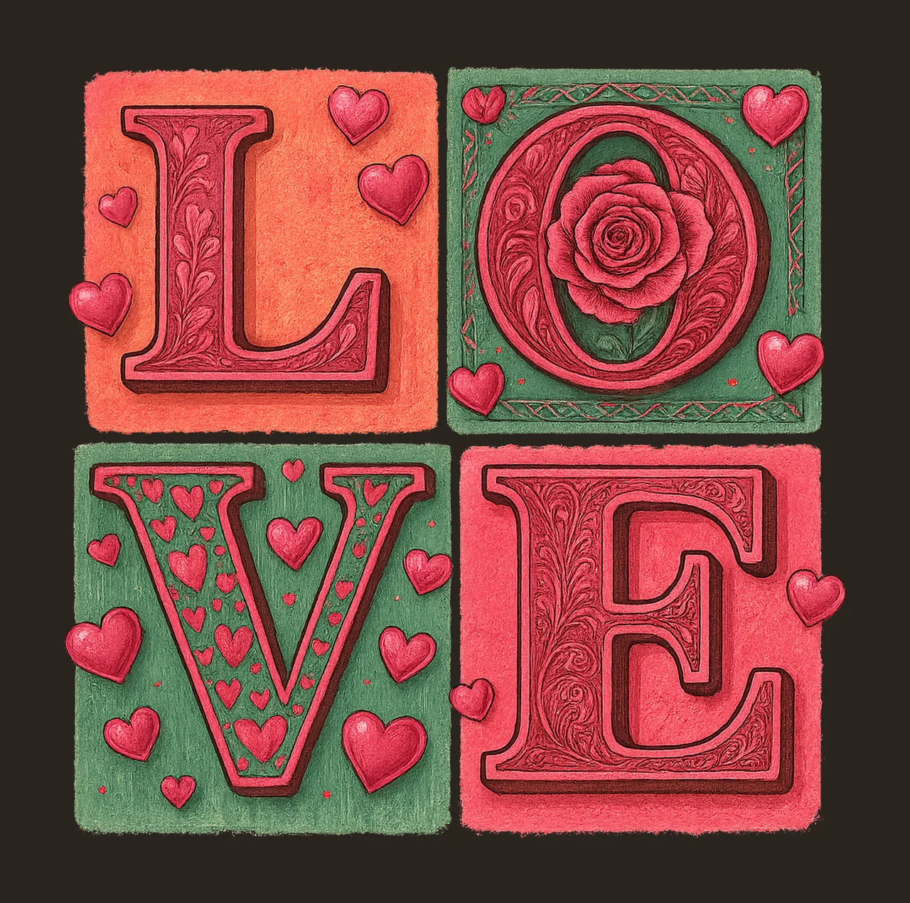 Pink Valentines Day Love Retro Valentine Shirt Design XoXo contrast preview thumbnail