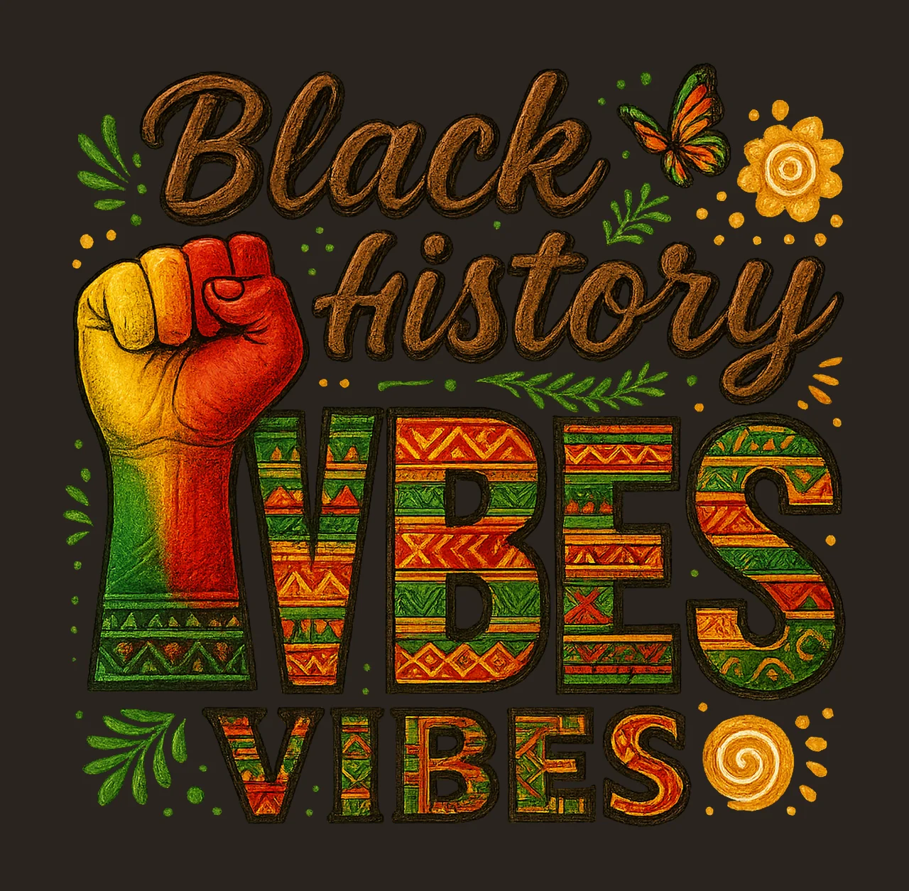 Black history vibes sublimation design Juneteenth Black contrast preview thumbnail