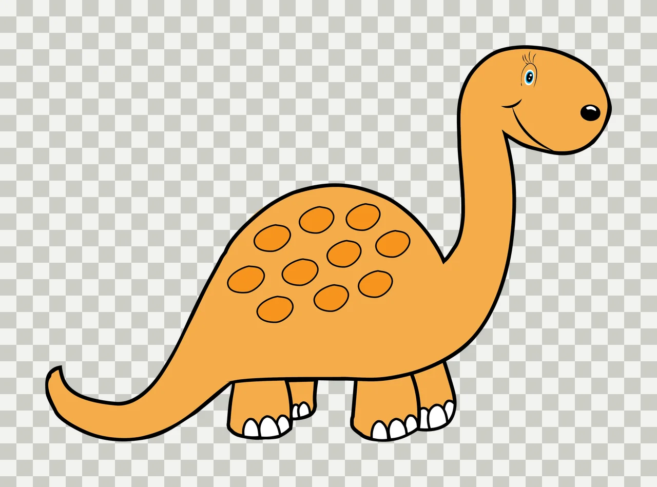 Dinosaur Black Silhouette Of A Long Necked standing neck tail transparency and detail preview thumbnail