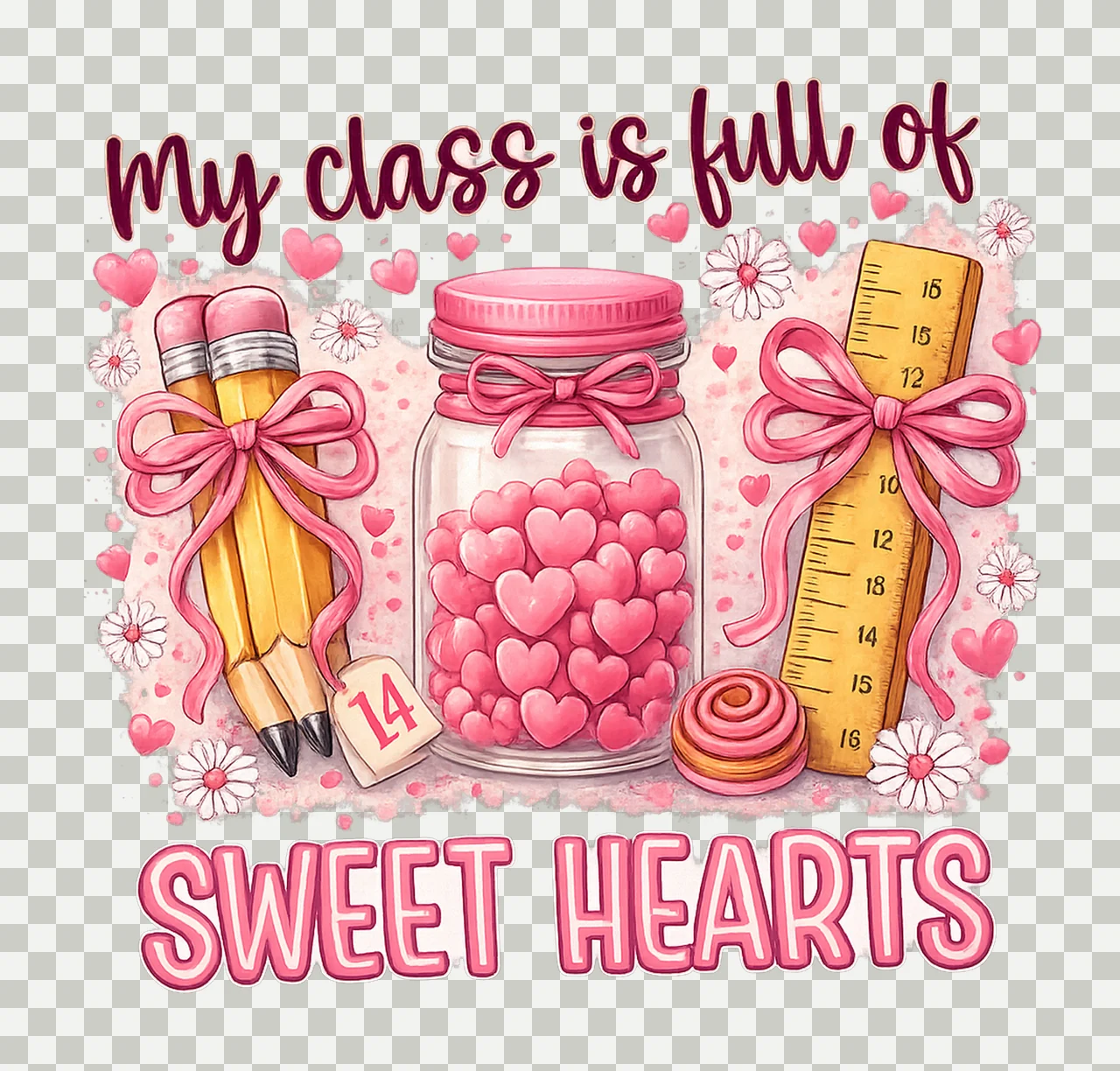 Sweet Hearts Teacher Valentine Classroom Design Cute Teacher transparency and detail preview thumbnail