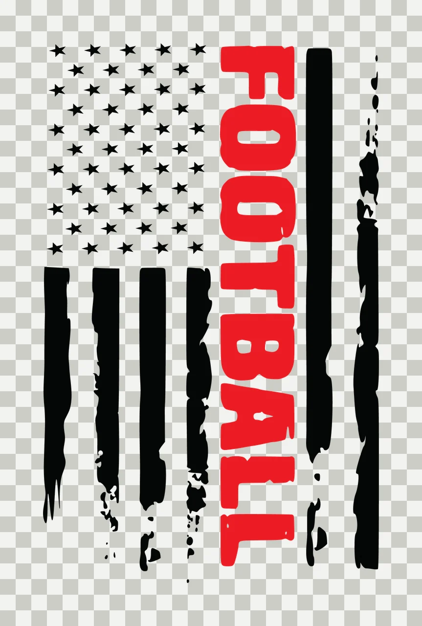 Football Flag Text With Distressed graphic design stars stripes transparency and detail preview thumbnail