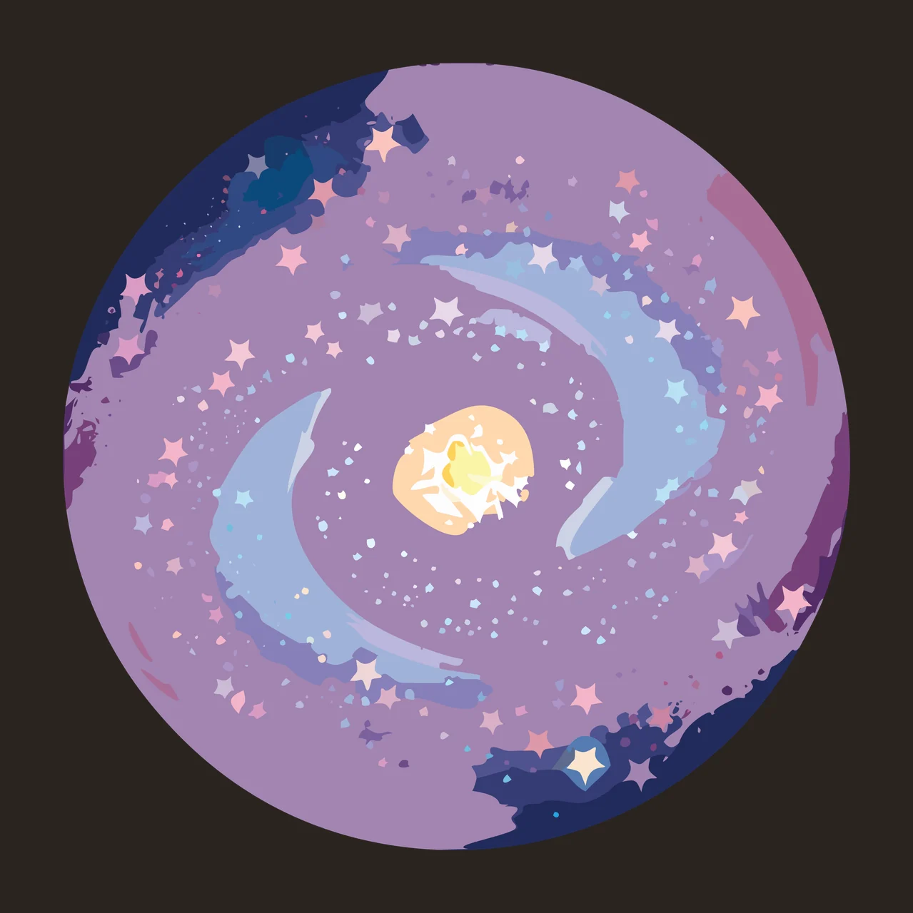 Space Circular Black Star Constellation Border pattern forming contrast preview thumbnail