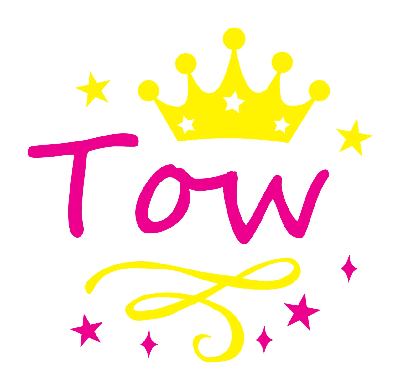 Tow Crown And Stars Logo text typography black white plain