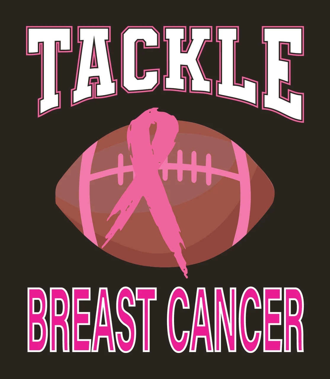 Tackle Breast Cancer With Football mentioning typography black contrast preview thumbnail