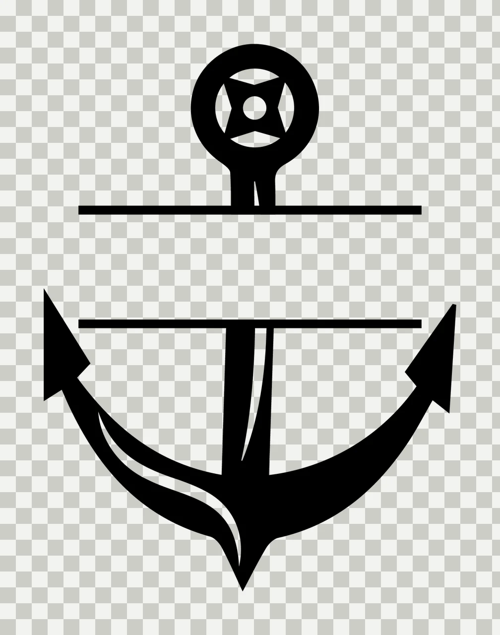 Anchor Centered With Sailing And Black In Graphic transparency and detail preview thumbnail